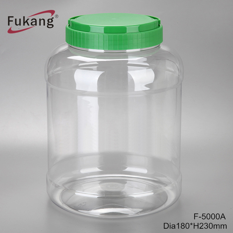 5 liter big PET jar plastic bottle with handle cap
