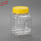 16oz Clear Square Plastic Jar Seal Jar with Screw Cap / Lid, Food Grade Airtight PET Candy Jar ODM/OEM Manufacturer