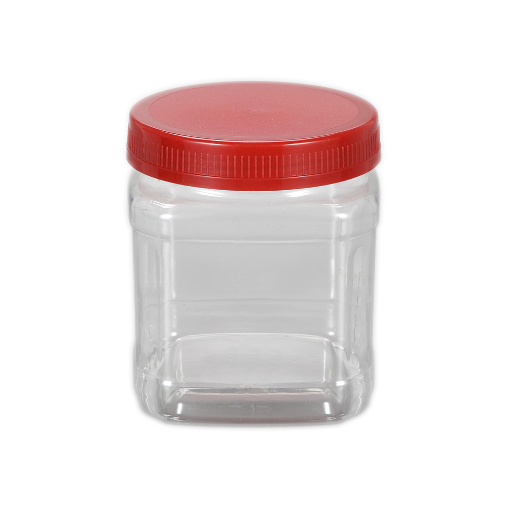 600ml Square Clear Pet Plastic Jars Bulk ,Chocolate jar food storage
