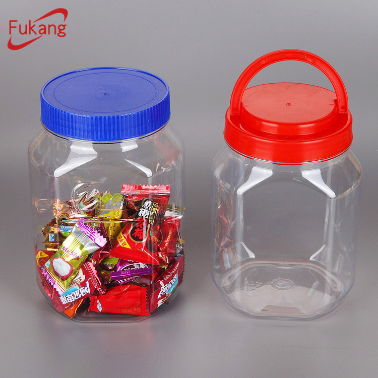 1200ml plastic containers for bulk candy with lid,1.2L ODM/OEM PET jar for snacks food