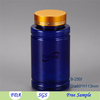 supplement bottle blue 250ml pet bottles with flip top cap for softgel