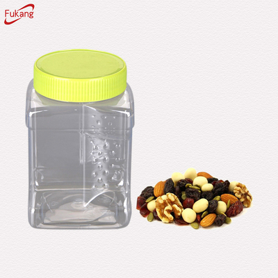 Promotion 500ml square food grade PET plastic food jar