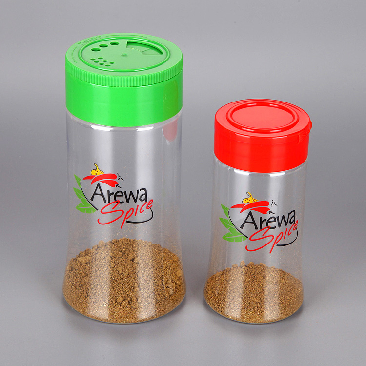140ml clear Plastic mini Spice jar set with shaker cap