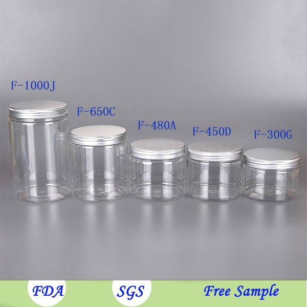 450ml food grade PET plastic round container,cookies packing clear plastic jar PET with screw cap