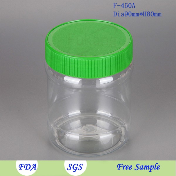 450ml bulk round pet plastic jars bottle