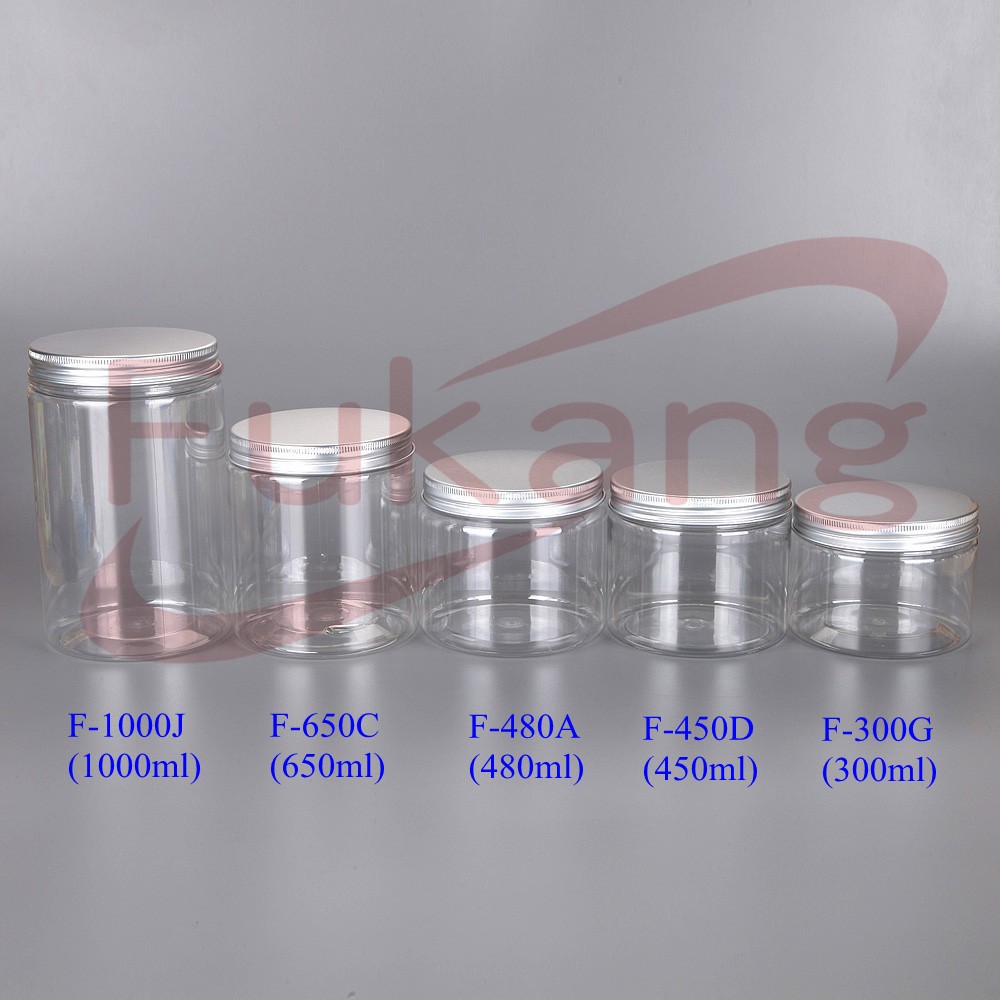 bpa free plastic jars wholesale pet bottle suppliers Cylindrical clear bottle 450ml food plastic jar,pet wide mouth candy jars