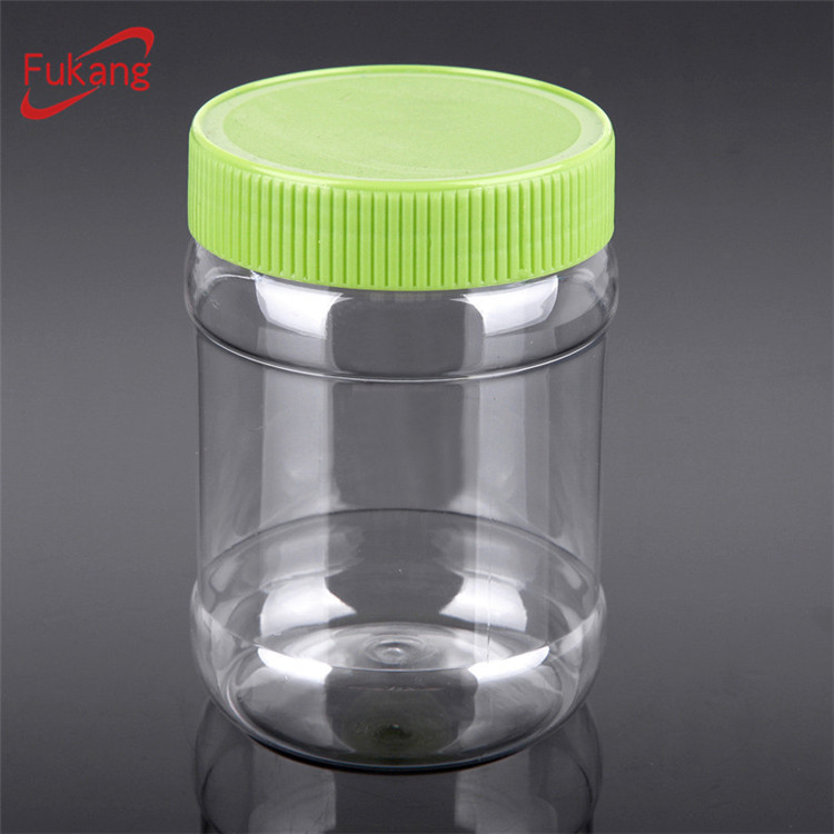 390ml PET Transparent sesame butter pet bottles 390cc clear plastic disposable storage container with lid