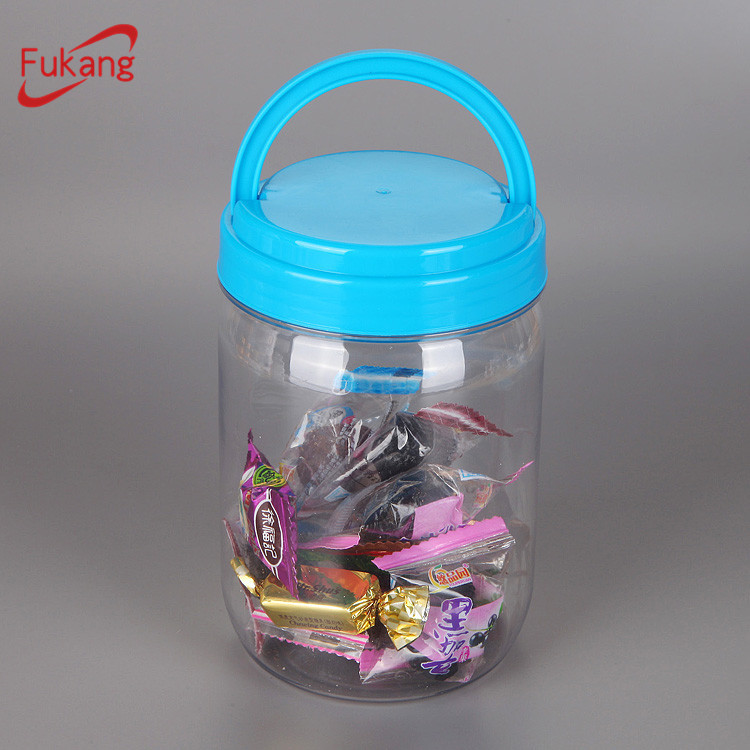 High quality 1 liter food grade clear pet plastic jars with lid for nut dry food juice powder wholesale made in China supplier