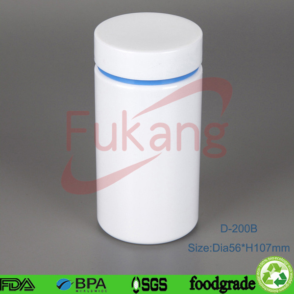300ml clear cylinder plastic PET calcium / vitamin bottle,10 oz transparent PET supplement round container
