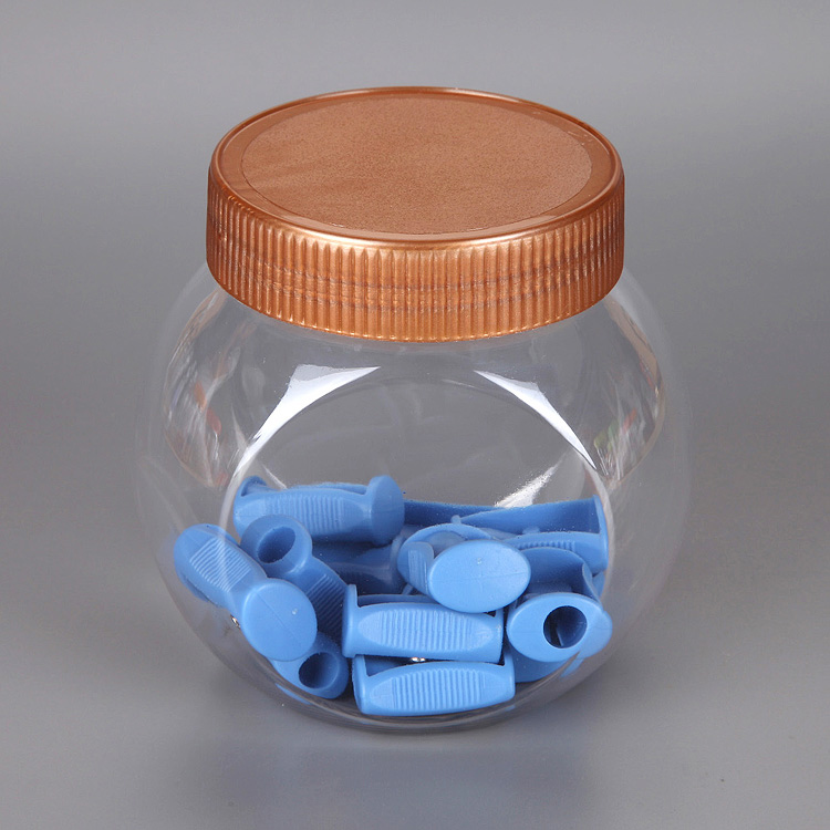 food grade 500ml clear PET round ball shape candy plastic jar