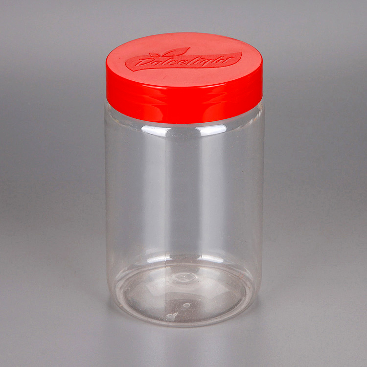 Transparent Color Round Shape PET Plastic Jar