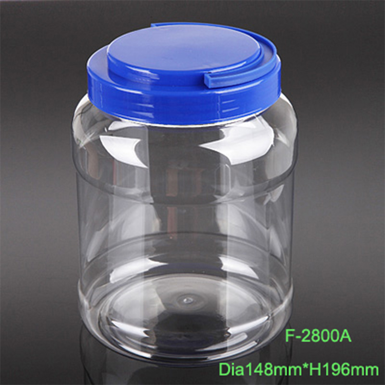 2.8L large cylinder food storage container, clear wide mouth gift candy plastic jars, pet sweet cookie jar supplier in China