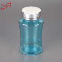 fancy 130ml clear blue plastic pill bottles with flip top cap