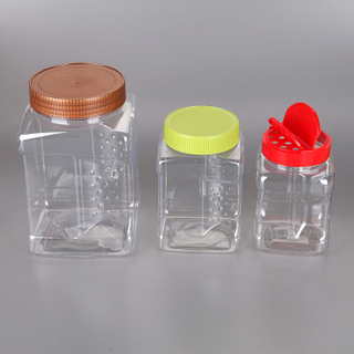pet bottle 800cc hexagon shape food garde plastic container and clear plastic jar