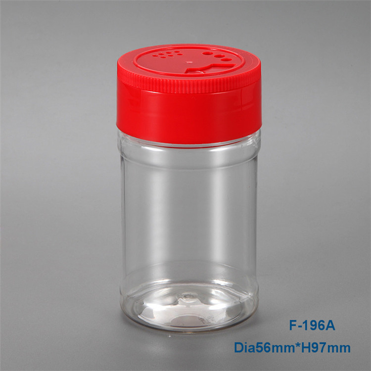 Clear Empty Spice Bottles, Plastic PET Salt Shaker Spice Jar