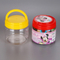 Wholesales Cylindrical Clear 480cc Plastic Candy Jar PET Food Jar With Handle Lid