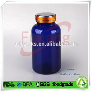 650ml Blue Ayurvedic Herbal Supplement medicine bottles plastic 