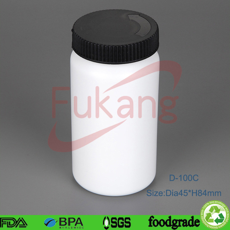 75ml Plastic HDPE Round Capsules Pill Bottle With Double Cap