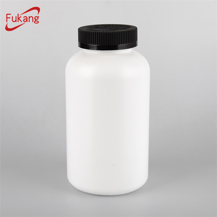 750ml empty white HDPE plastic bottles for tablets/capsules/pills with black screw cap