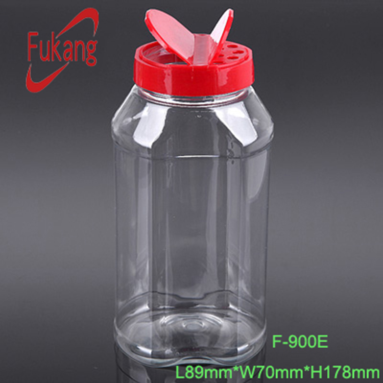 FDA certification 300ml 900ml 500ml plastic Home seasoning salt pepper shaker bottle sifter cap packaging spice jar set