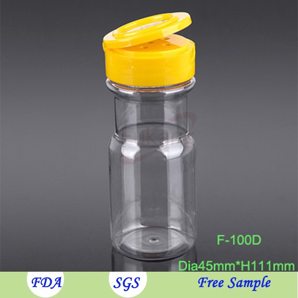 1100ml food grade clear pet plastic spice shaker jars with butterfly cap for spice pepper chilli powder wholesale made in China