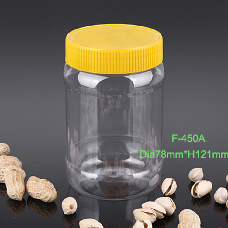 450ml food storage container screw lid, clear pet plastic tube bottle, plastic airtight decorations jars making factory