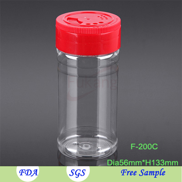 4oz Square Plastic Empty Spice Jars Packaging Bottle Shaker