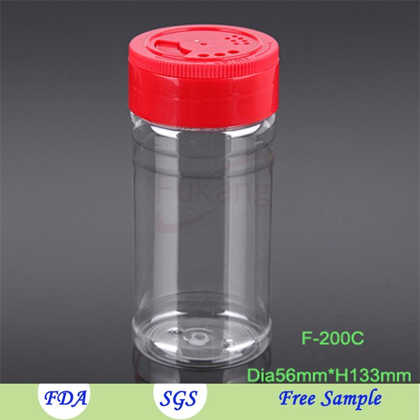250ml plastic spice jar seal wholesale salt and pepper shaker bottle seasoning jar