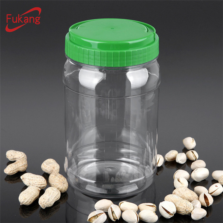 BPA Free 32oz Wide-mouth PET empty round 1L clear plastic jar for food packaging