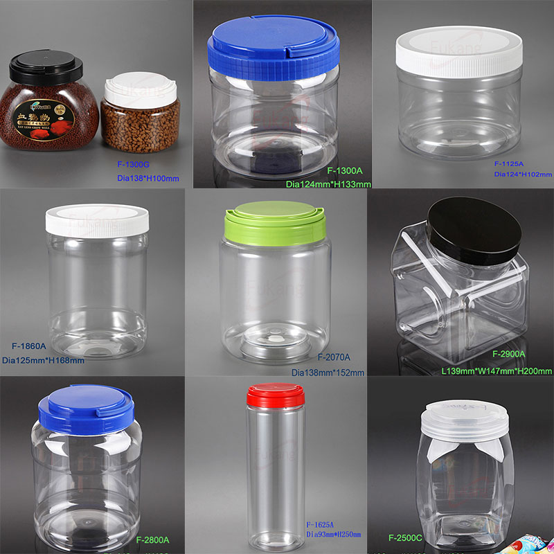 China Factory Large Display Plastic Candy Jars and Containers