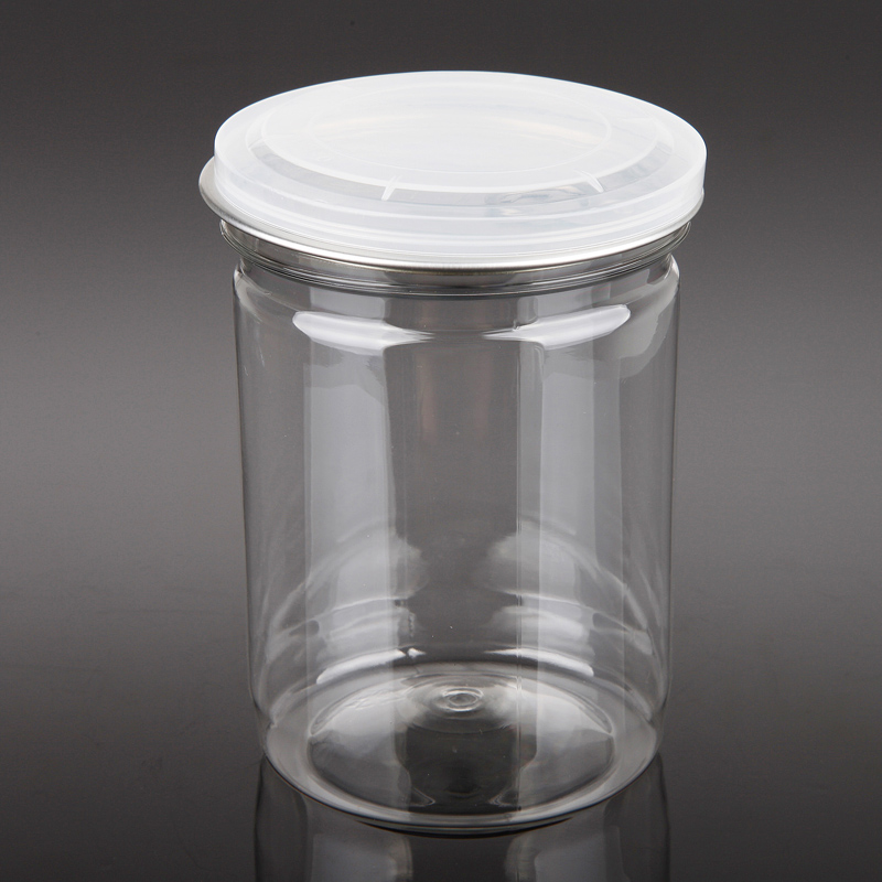 450ml transparent sealing pet plastic cookie jar/groceries bottles candy cookie jar