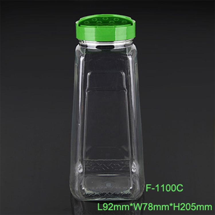 clear PET plastic spice jar,plastic shaker bottle packaging seasonsing,plastic pepper powder clear container