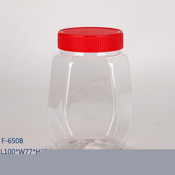 triangle shape 780ml food garde plastic container empty and clear plastic jar, wholesale plastic jar
