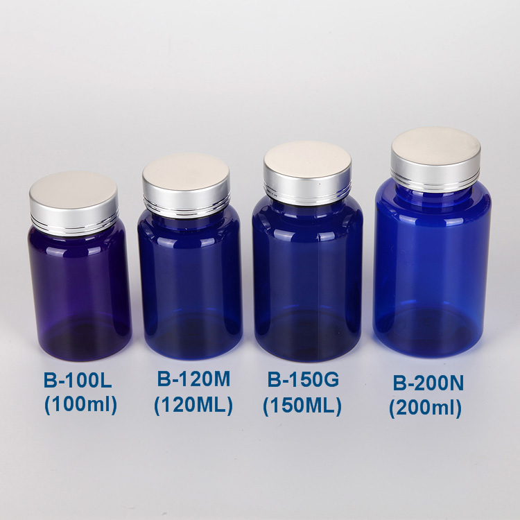 100cc custom color PET plastic medicine bottle with flip top cap