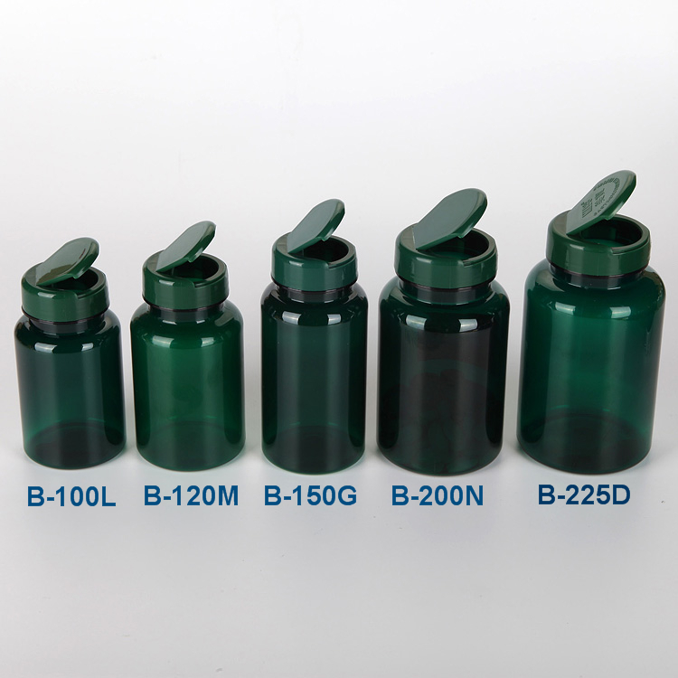 Round Glucosamine Capsule 4 oz PET Plastic Bottle With Brown Flip Top Lid,Medicine Amber Plastic PET Round Bottle