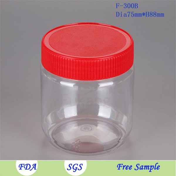 Hot selling peanut butter pet container pass SGS certificate 320ml bottle syrup use for PET container