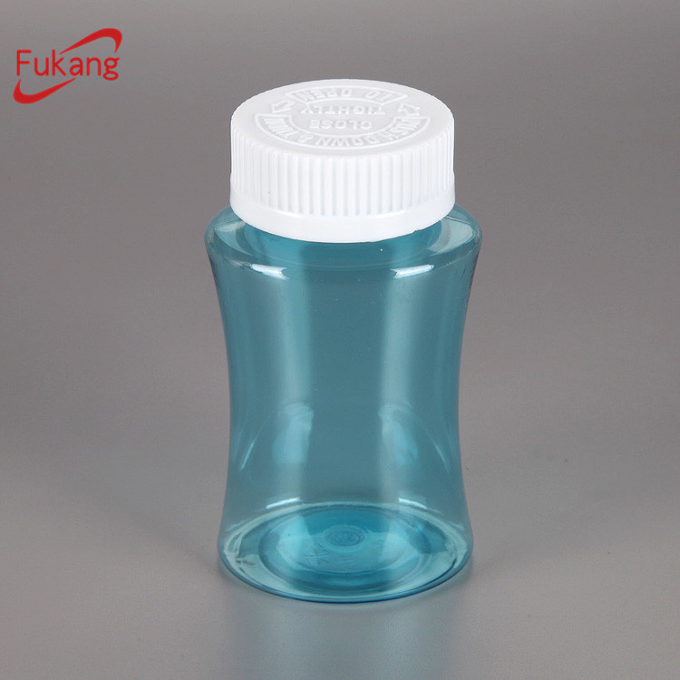 New design clear PET capsules medicine pill bottles with lids