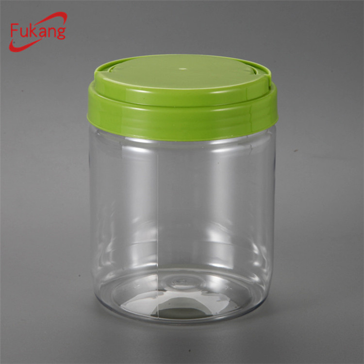 600ml Food Grade Clear Pet Plastic Jar with Aluminum Lids for Nutrition Powder