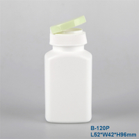 120ml HDPE plastic bottle flip cap bottle square plastic bottle