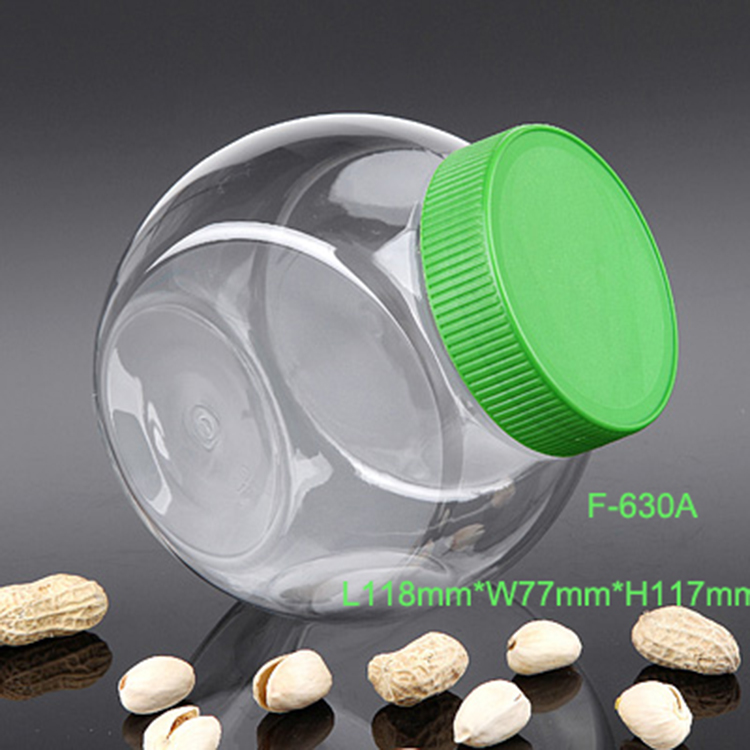 900ml PET Plastic Jars Food Grade / Clear Plastic Container With Screw Lid, Candy Packing Plastic Ball Jars