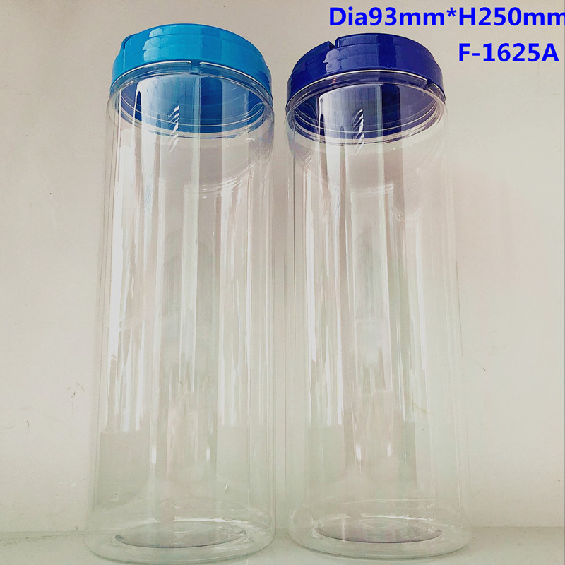Transparent Tall PET Packaging Jars With Handle Cap