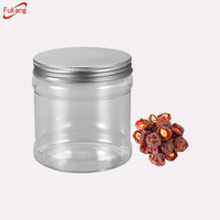 500ml transparent pet plastic peanut butter jar and label