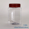 clear PET square shaped collectable cookie plastic jar,latest styles plastic cookies canister / container