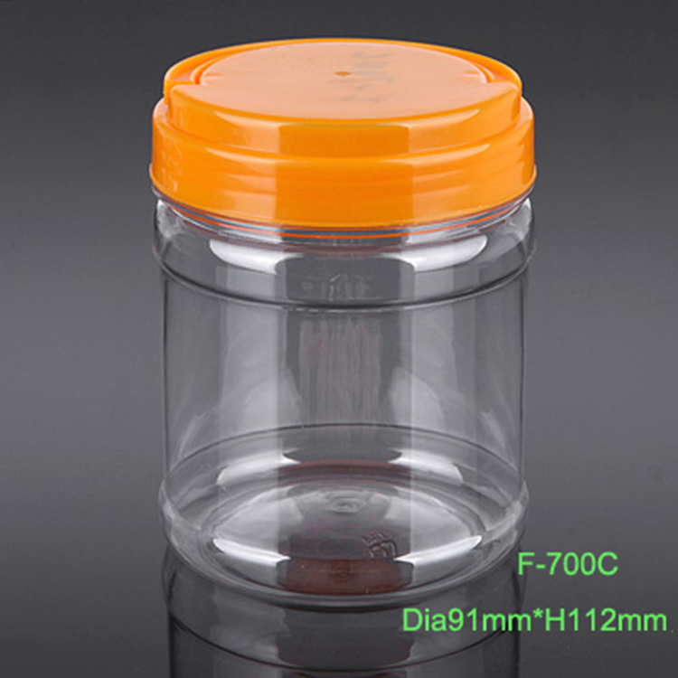 700ml Custom Transparent Round Empty Candy Plastic Jar
