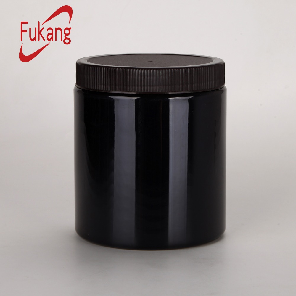 300ml / 450ml / 650ml wide-mouth cylindrical plastic PET jar/container with handle lid for food