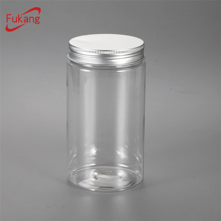 Customized clear round plastic PET bottle for food packaging