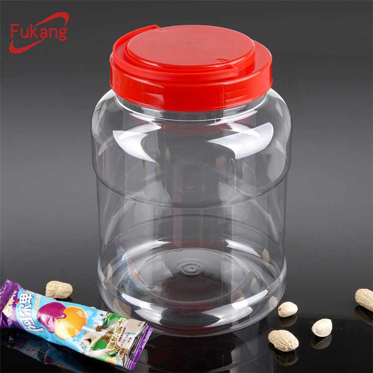 1 gallon large clear empty plastic storage food jars