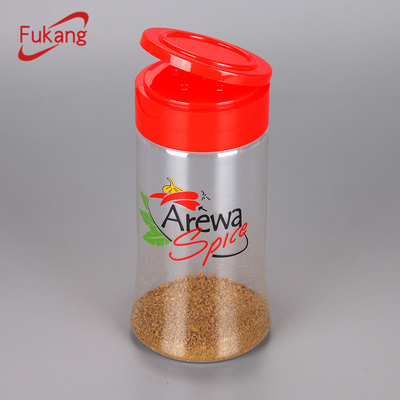140ml clear PET plastic custom spice bottle with flip top cap bottle packaging wholesale custom spice packaging