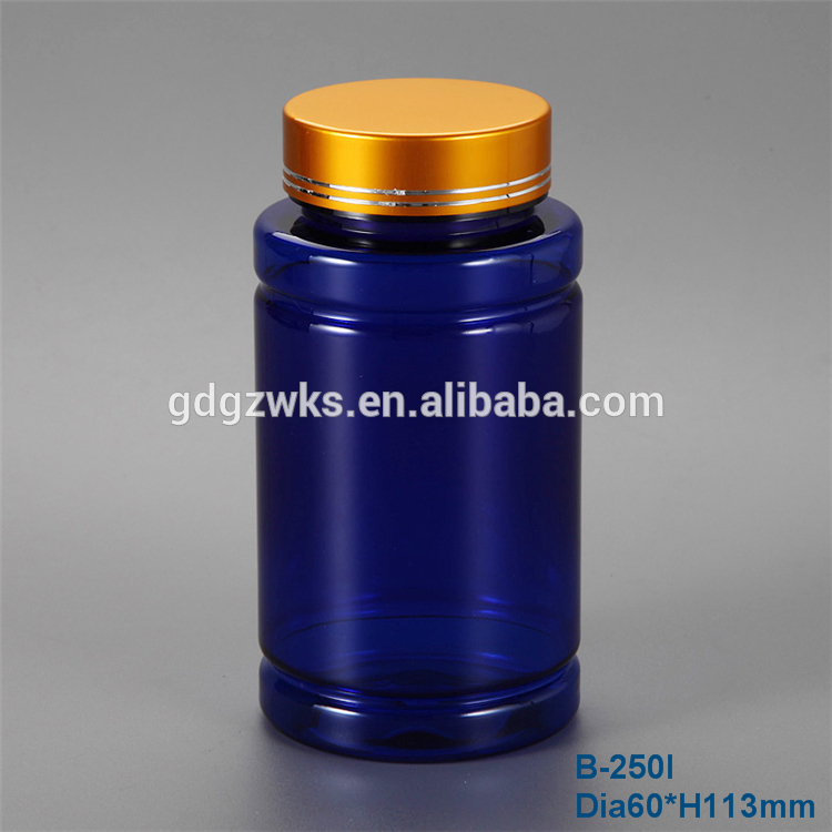 250ml Vitamin Capsule Packaging Container, PET Plastic Bottles for Pharmacy