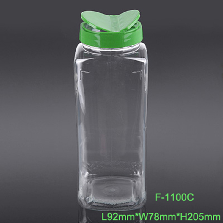 clear PET plastic spice jar,plastic shaker bottle packaging seasonsing,plastic pepper powder clear container